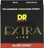 DR Strings Silver Stars - Extra-Life Silver Coated 5 String Bass 45-125