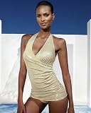 Newport News Shape fx All-over control metallic swimdress