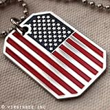 51lZudsferL. SL160  USA FLAG PENDANT AMERICAN OLD GLORY STARS STRIPES DOG TAG BALL CHAIN NECKLACE US