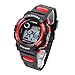 SYNOKE Unisex Kids Student Watches Fashion Sports Watches with Alarm Chronograph Long lasting battery Calendar Noctilucen Wristband Digital Watches (Red)