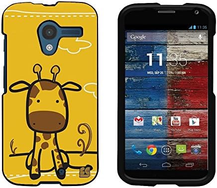 FXclusive® For Moto X First Generation XT1058 ( 2013 Model Only ) 4.7 inches 4G LTE Image Design Graphic Pictorial Pattern Cellphone Shell Cover 2 Pieces Hard Case [ Easy Clip on / Snap on / off ] [Silm Fit Light Weigh] Durable Cell Phone Cases - Yellow Cartoon Giraffe Design