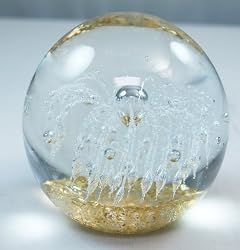 Murano Hand Blown Glass Bubble Wave Art Paperweight NP-0424