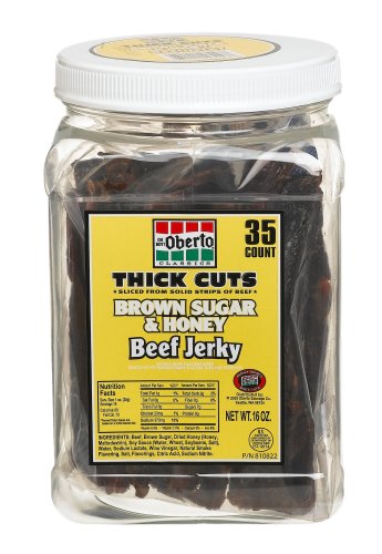 Oh Boy! Oberto Thick Cut Beef Jerky, Brown Sugar & Honey, 1-Pound Jar by Oh Boy! Oberto