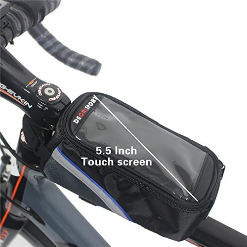 ORGE Cycling Bike Bicycle bag Frame Front Tube For Cell Phone Touch Screen 5.5" Bag (Blue)
