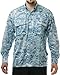 Aqua Design Long Sleeve Fly Fishing Shirt - Mens Camo Saltwater Vented Shirts Aqua Sky: Size Large