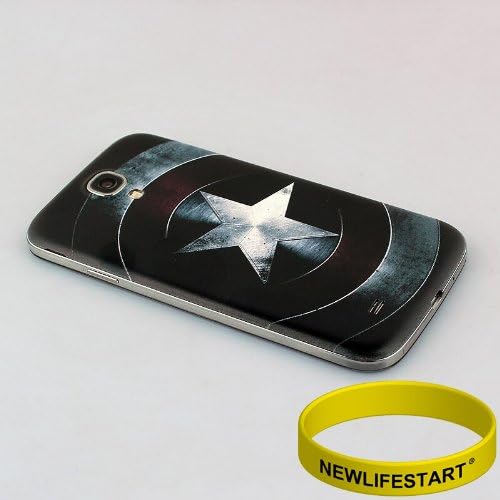 Newlifestart Galaxy S4 i9500 Five-pointed Star Black Pattern Replacement Battery Cover Plastic Back Housing Battery Door Rear Case for Samsung Galaxy S4 i9500