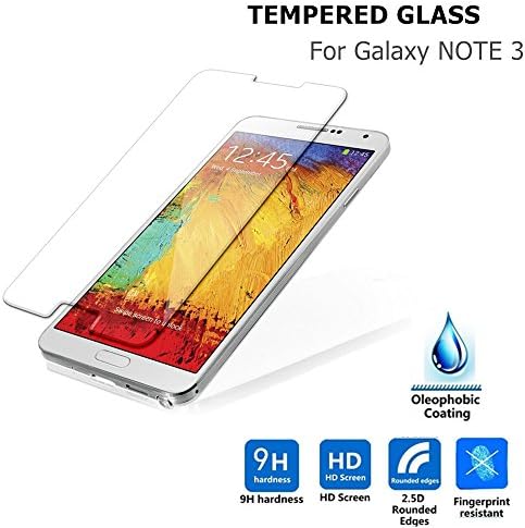 Samsung Galaxy Note 3 Screen Protector, Crystal Armor 0.33mm Tempered Glass Crystal Clear | Slim | Anti Finger Print | Scratch Proof and Light weight Screen Protector Samsung Galaxy Note 3