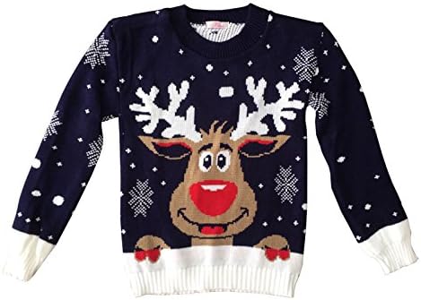 Kids Childrens CHRISTMAS JUMPER Xmas Girls Boys Retro Rudolph Winter Sweater