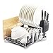 PremiumRacks Professional Dish Rack - 304 Stainless Steel - Fully Customizable - Microfiber Mat Included - Modern Design - Large Capacity