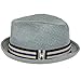 Peter Grimm Depp Fedora Hat w/ Striped Brim Size (Charcoal, S/M)