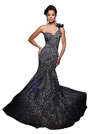 Tony Bowls TBE11109, One-shoulder mermaid-style gown with swirling rosette pattern by Tony Bowls 2011 Evening