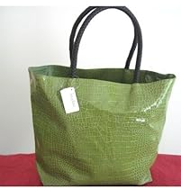 Hot Sale NEW! 2012 Neiman Marcus Exclusive Green Faux Croc Tote Bag (Color: GREEN) - one bag ONLY