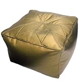Faux Leather Bronze Morrocan style Bean Bag Footstool Pouffe
