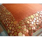 Rust Glamor - 18x18 Inches Throw Pillow Covers - Silk Pillow Cover with Metal Accents