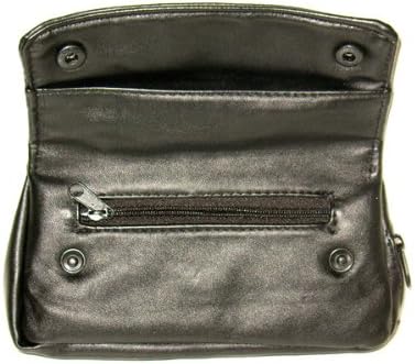 Black Vinyl Pipe Tobacco Pouch with Tool & Pipe Pockets