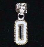 Small 1/2 Single Number Diamond Cut Pendant - Sterling Silver Jewelry