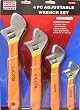 4 Pcs Adjustable Wrench Set (Chrome Plate) - Soft Grip