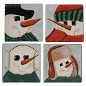 Oneida Dinnerware Snowmen Portraits Set of 4 Dinner Plates, 10"
