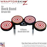Bullseye Red and White Skin by WraptorSkinz fits Rock Band Drum Set for Nintendo Wii, XBOX 360, PS2 