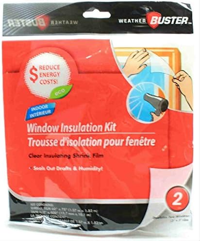 Weather Buster Two Window Insulation Kit Clear Shrink Film 3' x 5' (Pack of 3)
