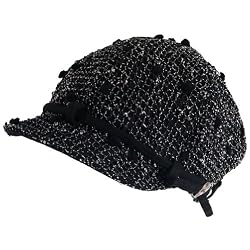 New Cotton Fishnet Newsboy Gatsby Driving Hat Cap Black - Small / Medium