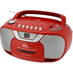 Elta 6770 Stereo Radio-Rekorder (CD-Player, UKW-/MW-Tuner, Kassettendeck, 50 Watt PMPO) rot