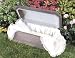 PET CASKET Affordable Deluxe Family Pet Burial Casket Dog Casket Large Animal Casket Coffin *Includes $ 50.00 Deluxe Lace Coverlet & Pillow {Size- 40"L x 20"W x 15"H} Color= Silver Wood Grain