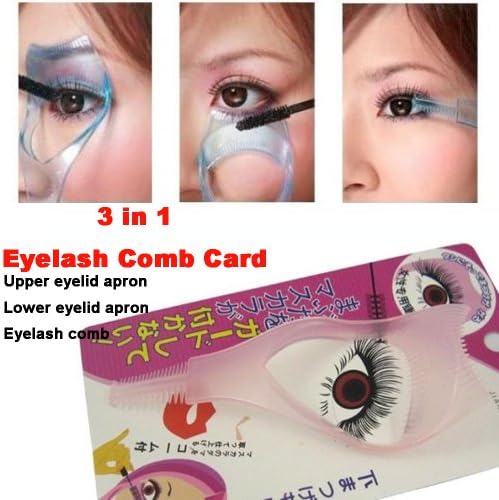 NEW Makeup Tool 3 in 1 Make up Eye Mascara Eyelash Comb Applicator Guide Card Eyelid Apron