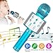 KIDWILL Wireless Bluetooth Karaoke Microphone for Kids, 5-in-1 Portable Handheld Karaoke Mic Speaker Player Recorder with Adjustable Remix FM Radio for Kids Girls Boys Teens Birthday (858-Blue)