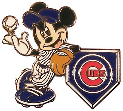 Chicago Cubs Mickey Mouse Home Plate Disney Pin