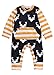 Newest Baby Boys Deer Striped Bodysuit Romper Sleepwear Outfits Costume (0-6 months, stripe)