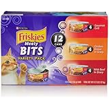 Friskies Wet Cat Food, Meaty Bites, 3-Flavor Variety Pack, 5.5-Ounce Can, Pack of 12