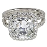 Platinum Cushion Cut Diamond Ring, Size 6