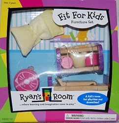 Ryan's Room Fit for Kids Furniture Set - Bunk Bed with Crib and Pink Table