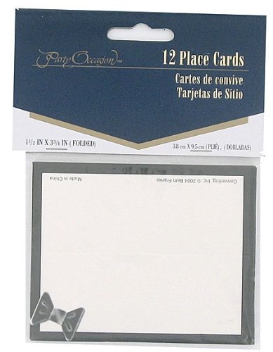 12 Packs of 12 Black Tie Place Cards 1 1/2