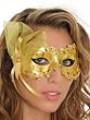Gold Angelina Eye Mask Mardi Gras Womens Accessories Costume