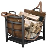 Panacea Products Corp Blk Log Bin/Carrier 15245 Firelogs Holders & Accessories