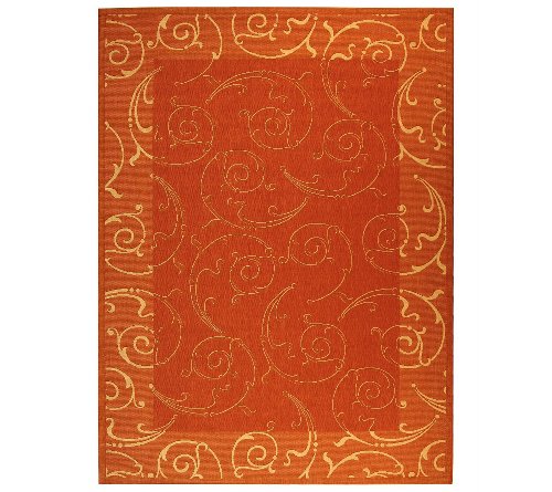MANUFACTURER'S CLOSEOUT! Safavieh Courtyard Indoor/Outdoor CY2665-3202 Orange Area Rug, 4' x 5' 7