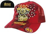 SMET Christian Audigier Ed Hardy Mens Womens Unisex Trucker Hat Cap Red Yellow Rhinestone