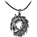 Black Leather Pewter Dragon Necklace