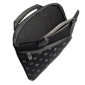 Laptop Slim Neoprene Skin Sleeve with Carrying Handle (Black) for the Dell Inspiron Mini IM12-2870 12.1-Inch Netbook