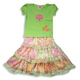 Lipstik Girls - Girls Skirt Set, Mint Green, Orange, Yellow