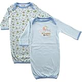 Luvable Friends Infant Gowns 2-Pack - On Safari Blue