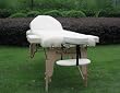 77" Long 3" Pad Cream Portable Reiki Massage Table with Free Adjustable Head Rest and Carry Case