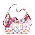 Coach Signature Stripe Scribble Multicolor Print Convertible Hobo 21915