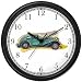 Classic Vintage Blue Sedan Wall Clock by WatchBuddy Timepieces (Black Frame)