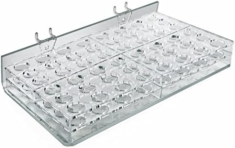 Count of 2 Clear 48 Round Hole Mascara/Wand Cosmetic Tray 12"W x 7.5"D x 2"H