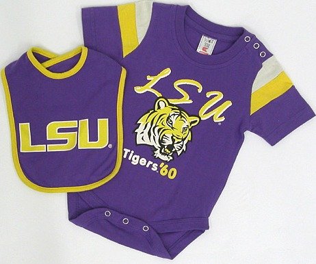 LSU Tigers Infant Starter Onesie w/Bib