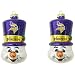 Topperscot Minnesota Vikings Blown Glass Top Hat Snowman Ornament (2 Pack) Size: One Size