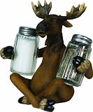 River's Edge Cute Hand Painted Poly Resin Moose Salt & Pepper Shaker Set